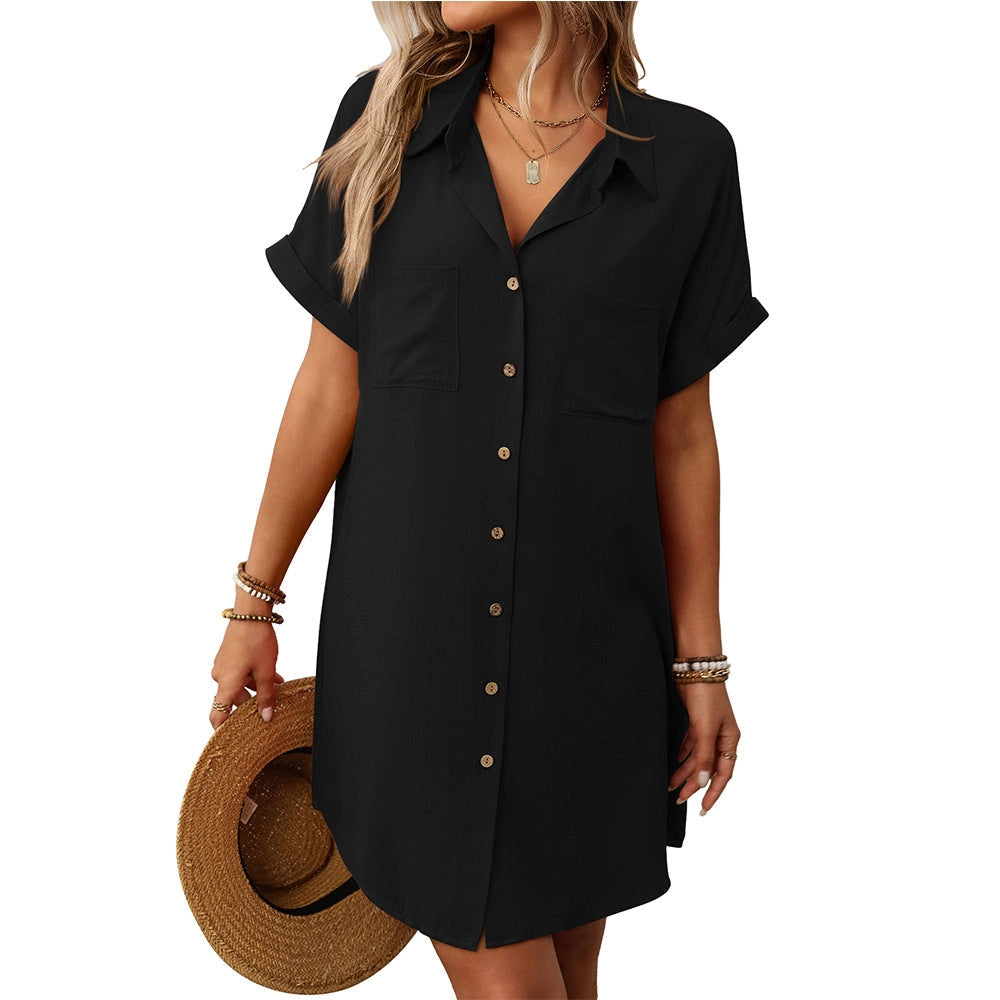 Coastal Drift Summer Shirt Dress Casual